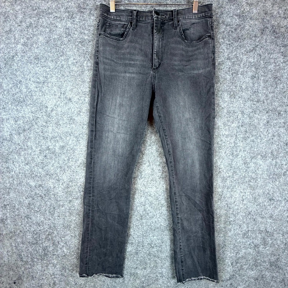 Joe's Jeans Women 30 Gray Denim Cotton Straight Leg Frayed Hem Casual High‎ Rise